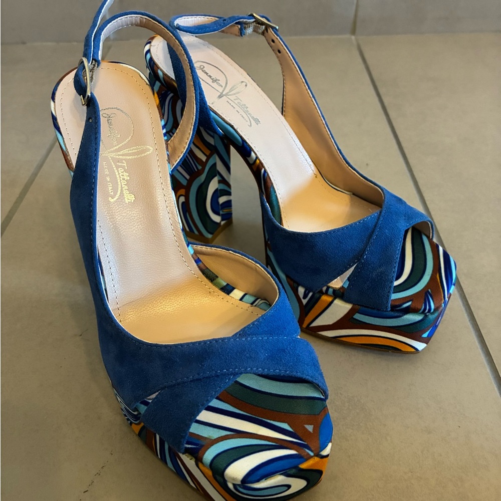 Jennifer Tattanelli Patterned Platform Sandals - … - image 1